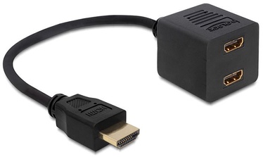 Adapteris Delock HDMI / HDMI x2 HDMI male, HDMI female x 2, juoda