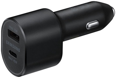 Automobilinis įkroviklis Samsung, USB/USB-C, juoda