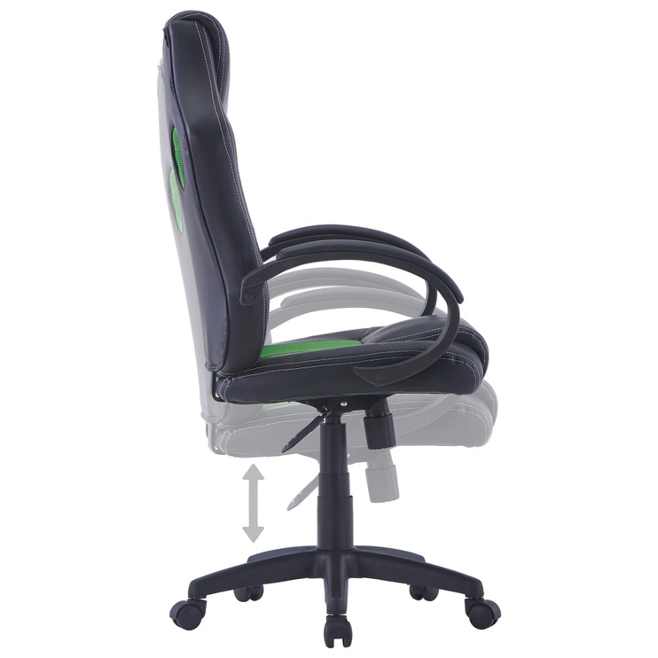 Игровое кресло VLX 20187, 60.5 x 58.5 x 108 - 118 см, черный/зеленый