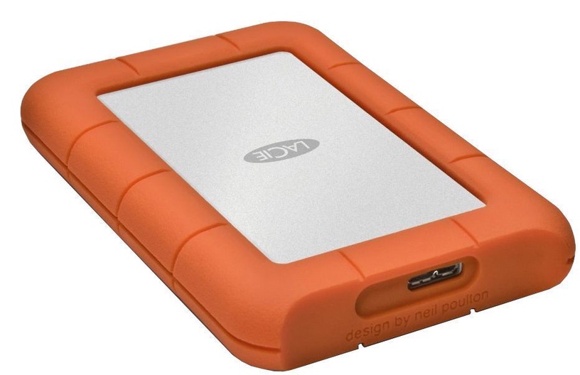 Cietais disks Lacie Rugged Mini, HDD, 1 TB, sudraba/oranža