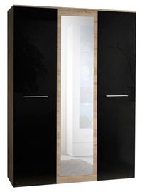 Skapis ASM Big Sonoma Oak/Black, 135x55x190 cm, with mirror