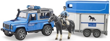 Policijas mašīna Bruder Land Rover Defender 02588, zila/balta