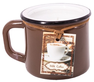 Home4you Candle In Jar Pottery D8.2xH7.2cm Brown