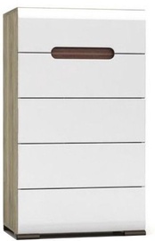 Black Red White Chest Of Drawers Azteca KOM5S/10/6 White/Sonoma Oak