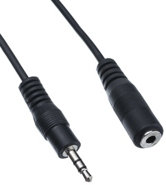 RoGer Audio Cable 3.5mm M To 3.5mm F 1.5m Black