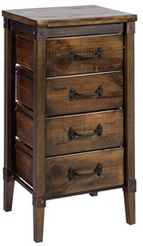 Home4you Chest Of Drawers OPUS 42x33x77cm Brown/Black