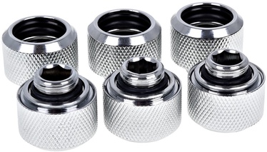 Alphacool Eiszapfen HardTube Compression Fitting 16mm To G1/4 Chrome Pack Of 6