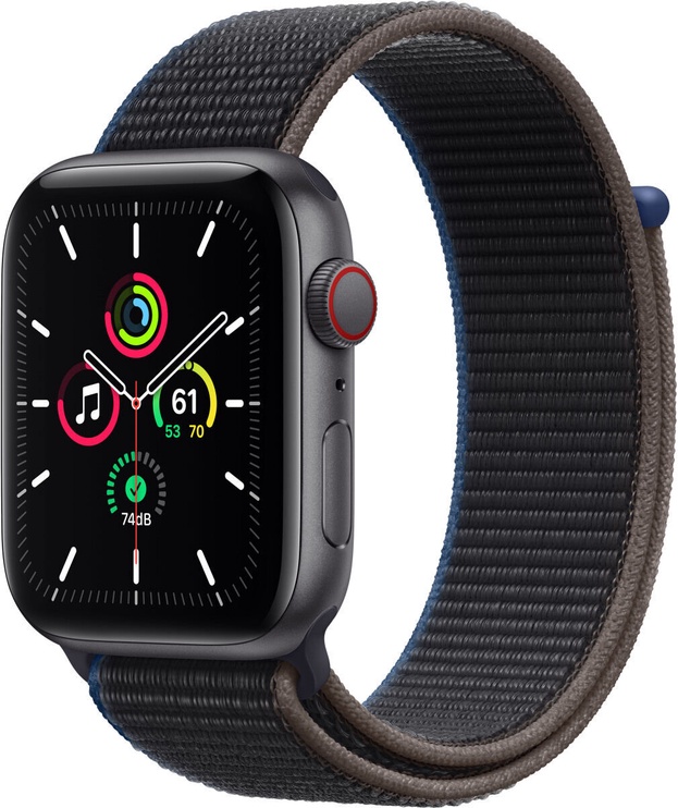 Viedais pulkstenis Apple Watch SE GPS + Cellular, 44mm, melna