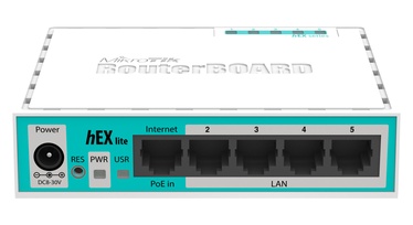 Rūteris MikroTik RB750R2 hEX lite, balta