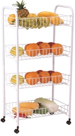 Asi Collection Rolling Cart 4 Shelves White