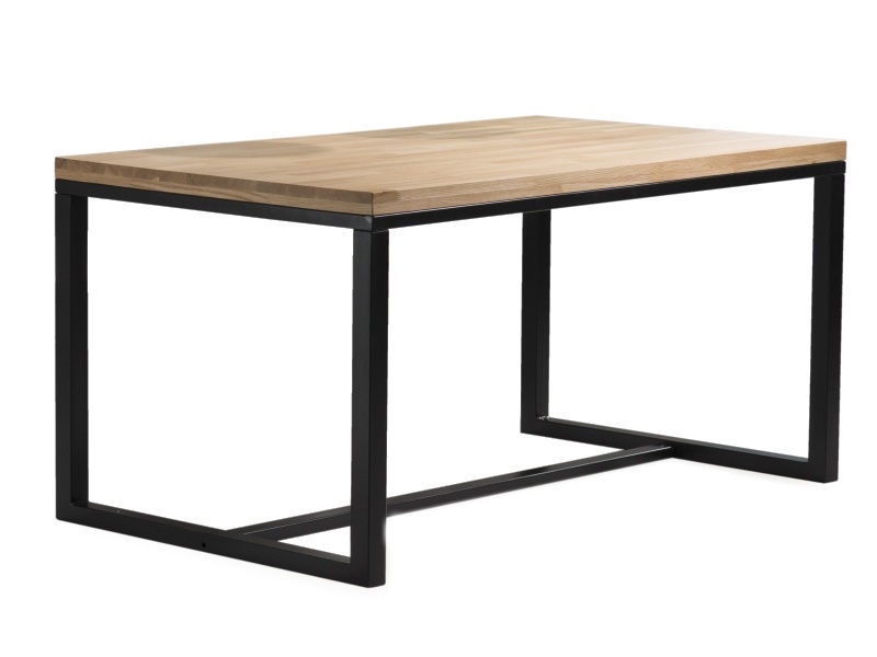 Valgomojo stalas Loras, juodas/ąžuolo, 180 cm x 90 cm x 75 cm
