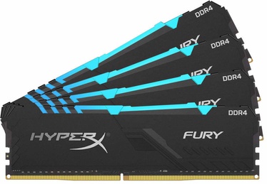 Kingston HyperX Fury Black RGB 128GB 3200MHz CL16 DDR4 KIT OF 4