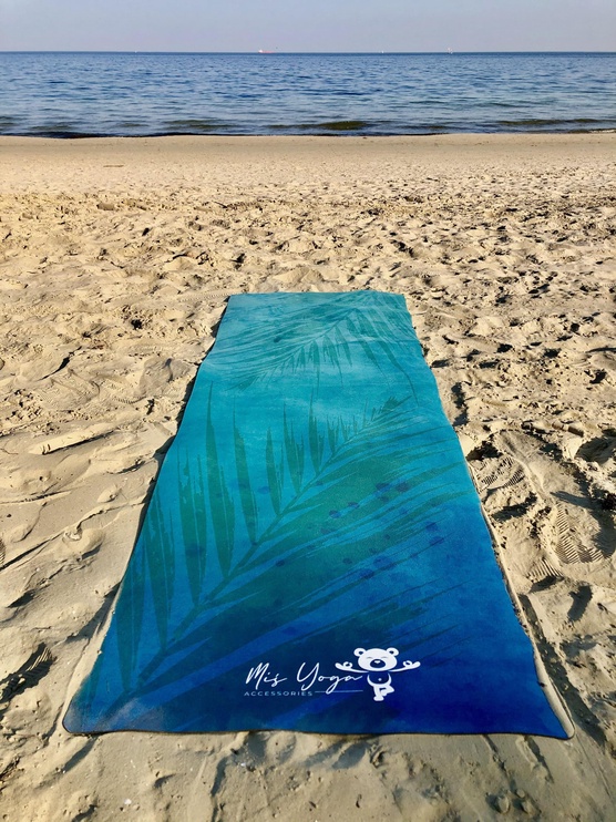 Коврик для фитнеса и йоги Mis Yoga, синий, 183 см x 61 см
