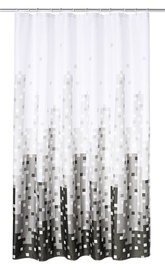 Vannitoakardin Ridder Skyline 47367, valge/must/hall, 200 cm x 180 cm