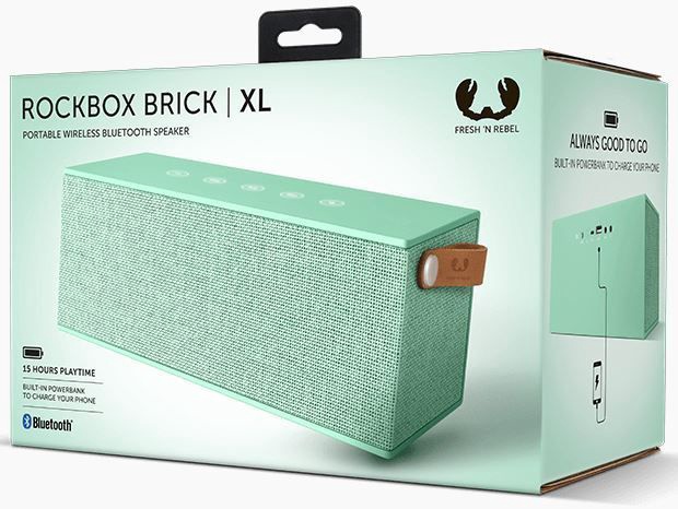 Bezvadu skaļrunis Fresh 'n Rebel Rockbox Brick XL Fabriq, zaļa, 20 W