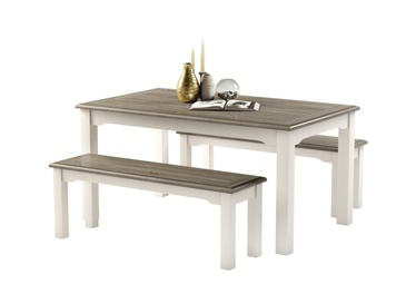 MN Dorset Table And Two Chairs Set White/Grey
