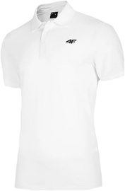Polo krekls 4F Mens Polo T-Shirt NOSH4-TSM008-10S White XXL