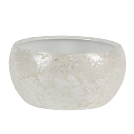 Keraamiline lillepott Castelo, ümar, 23 x 11 cm, valge