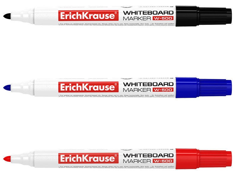 Valge tahvli marker Erichkrause, sinine/must/punane, 3 tk