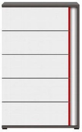 Black Red White Graphic Chest Of Drawers Right White/Red/Graphite