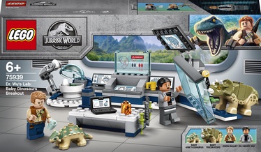 Konstruktors LEGO Jurassic World Dr. Vu laboratorija: dinozauru mazuļu izlaušanās 75939, 164 gab.