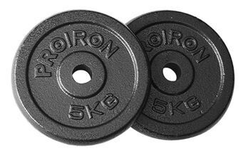ProIron Solid Cast Iron Weight Plates Set Black 2x5kg