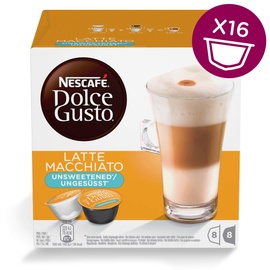 Kavos kapsulės NESCAFÉ® Dolce Gusto® Latte Macchiato Unsweetened, 16 vnt., 168 g