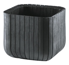 Цветочный горшок Keter Cube Planter L, пластик, 39 см, Ø 39 см, серый