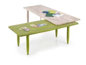 Kohvilaud Halmar Bora Bora White Wash/Green, 1200 - 2000x500x380 mm