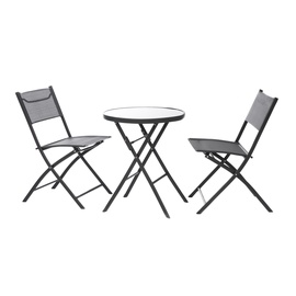 Välimööbli komplekt Pihapuu Balcony, must, 2 istekohta