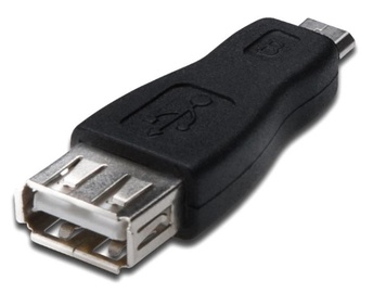 Адаптер Akyga AK-AD-08 USB 2.0 A female, Micro USB 2.0 B male, черный