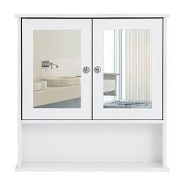 Songmics Mirror Cabinet White 56x13x58cm