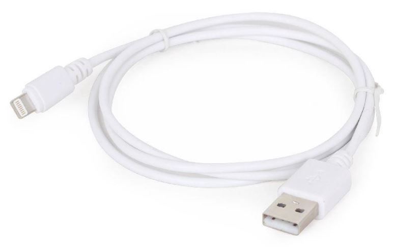 Laidas Gembird, USB 2.0 Type A/Apple Lightning, balta