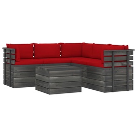 Āra mēbeļu komplekts VLX Piece Garden Pallet Lounge Set 3061905, sarkans, 1-4 sēdvietas