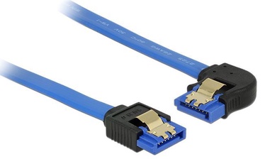 Delock Angled Cable SATA / SATA Blue 1m