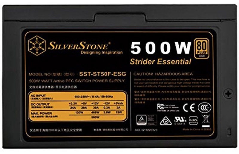 Maitinimo blokas SilverStone ST50F-ESG 500 W, 12 cm