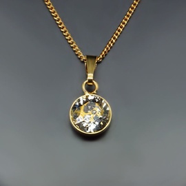 Diamond Sky Pendant Classic Gold Patina With Swarovski Crystals