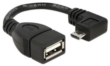 Laidas Delock USB 2.0 A female, Micro USB B male, 0.11 m, juoda