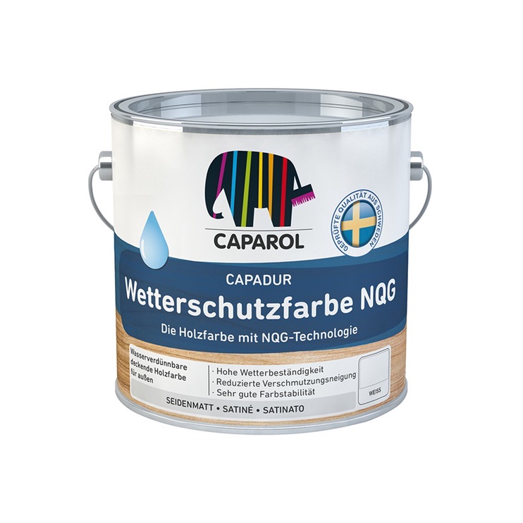 Krāsa Caparol Wetterschutzfarbe NQG B1, matēts, 0.7 l, balta