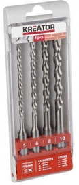 Kreator SDS Concrete Drill Set 5, 6, 8, 10x160mm 4PCS