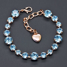 Diamond Sky Bracelet Classic IV Aquamarine Blue With Swarovski Crystals