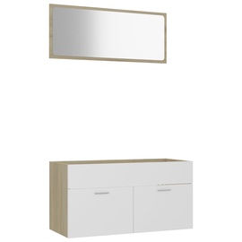 Vannitoa mööblikomplekt VLX 804805, valge/tamm, 38.5 x 90 cm x 46 cm