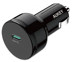 Автомобильное зарядное устройство Aukey, USB-C, черный, 45 Вт