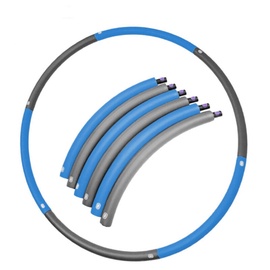 Hula hoop vingrošanas riņķi SportVida foldable, 900 mm, 0.7 kg, zila/pelēka