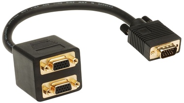 Разветвитель OEM D-Sub Splitter HD D-Sub 15-pin male, HD D-Sub 15-pin, 0.2 м, черный