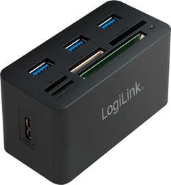 USB jaotur (USB hub) LogiLink USB 3.0 HUB w/AiO Card Reader
