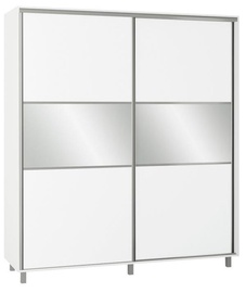 Skapis Bodzio SZP200W White, 200x60x240 cm, with mirror