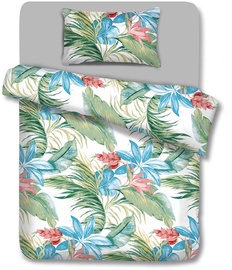 Gultas veļas komplekts AmeliaHome Averi, balta/sarkana/zaļa, 135x200/80x80 cm
