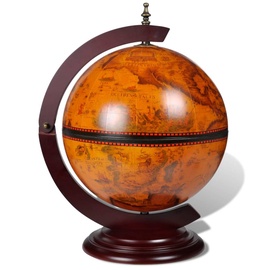 Kafijas galdiņš VLX Globe Bar Wine 240698, brūna, 380 mm x 330 mm x 480 mm