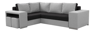 Stūra dīvāns Idzczak Meble Macho Black/Grey, kreisais, 275 x 215 x 85 cm